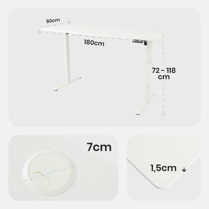 Produktbild Arebos Schreibtisch (180 x 80 x 72 cm)