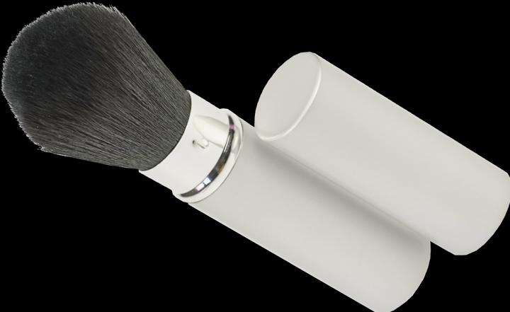Immagine prodotto Pennello per fard, argento, retrattile, manico in metallo, capelli naturali, lunghezza 12 cm, Ø 2,3 (Fard)