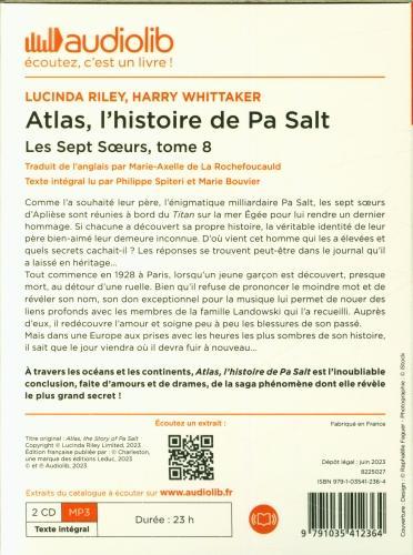 Produktbild Les sept soeurs. Tome 8: Atlas : l'histoire de Pa Salt (Riley Lucinda, Whittaker Harry, Französisch)