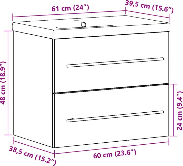 Produktbild VidaXL Badezimmer Waschschrank mit integriertem Waschbecken Altholz Spanplatte