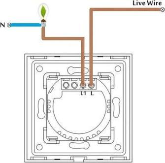 Actual product image Spring One Gang, One Way Touch Switch, Glass White