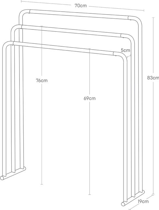 Actual product image Yamazaki Towel rack with 3 rails PLAIN
