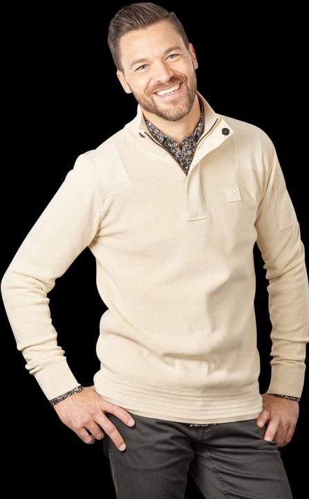 Pme Legend Half Zip Pullover Cotton Knit Bone White (3XL)