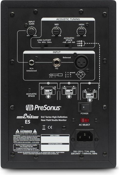 Produktbild PreSonus Eris E5 (Aktiv, 1 Stk., 1x 80 W)