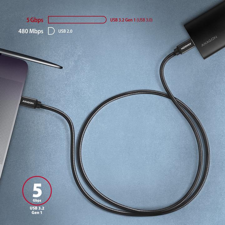 Actual product image Axagon USB C – USB C (3 m, USB 3.2 Gen 1)