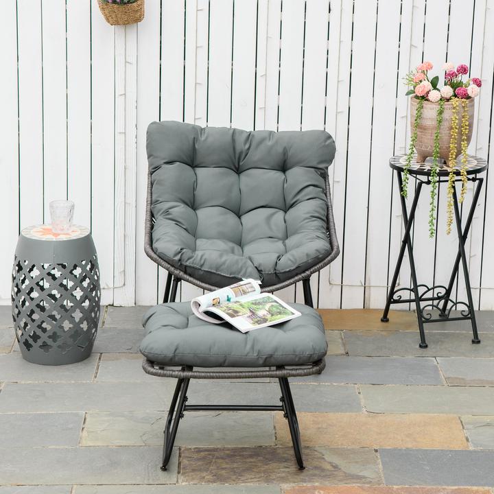 Image du produit Outsunny Ensemble de fauteuils en rotin avec repose-pieds