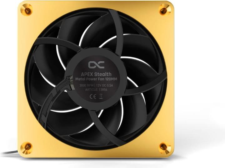 Produktbild Alphacool Apex Stealth Metal Power 120mm L?fter 3000rpm (gold/schwarz) (120 mm, 1 x)