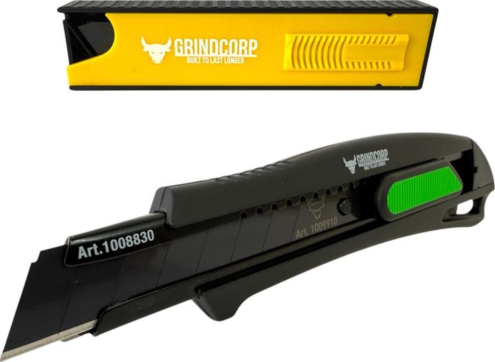 Produktbild Grindcorp Cuttermesser 18 mm Autolock universal ( 1008830 ) + 10 tlg. Abbrechklinge (Cutter)