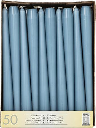 Produktbild Papstar Leuchterkerzen, 22 mm, arktikblau, 50er Pack Durchmesser: 22 mm, Höhe: 250 mm, Brenndauer: ca. 7... (50 Stk.)