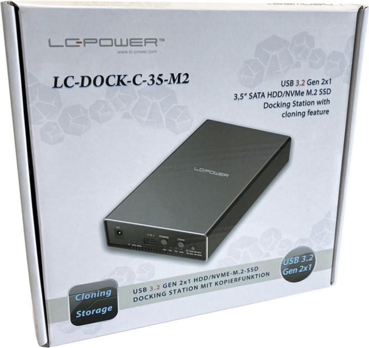 Produktbild LC-Power LC-DOCK-C-35-M2 USB3.2 Docking NVMe &SATA-M.2 retail (M.2, 3.5")