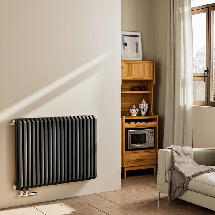 Actual product image Emke Radiator, Double Layers D-shape Flat Radiator side Connection 1383W 60x84cm Anthracite (1383 W)