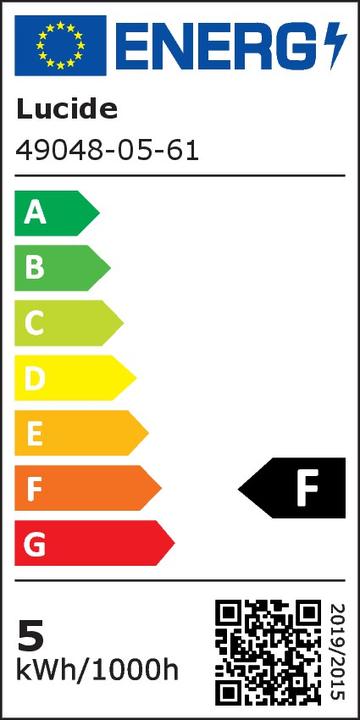 Energie-Label Lucide E27 (E27, 5 W, 500 lm, 1 x, F)
