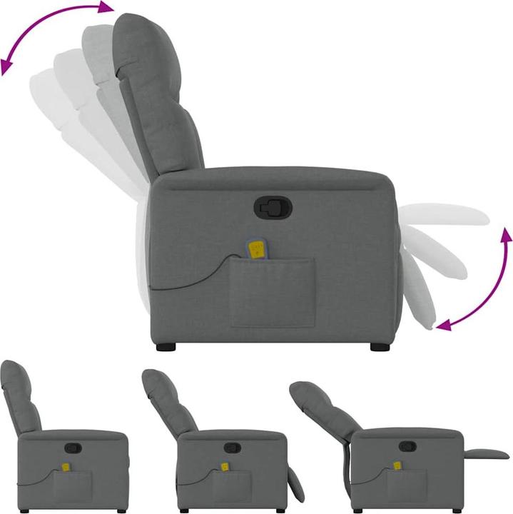 Immagine prodotto VidaXL Sedia da massaggio in tessuto grigio scuro