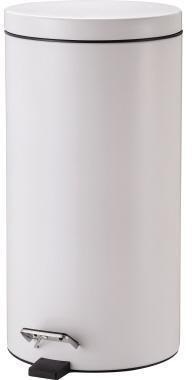 Produktbild Zwingo Tretabfalleimer 20l Stahl rund weiss (20 l)