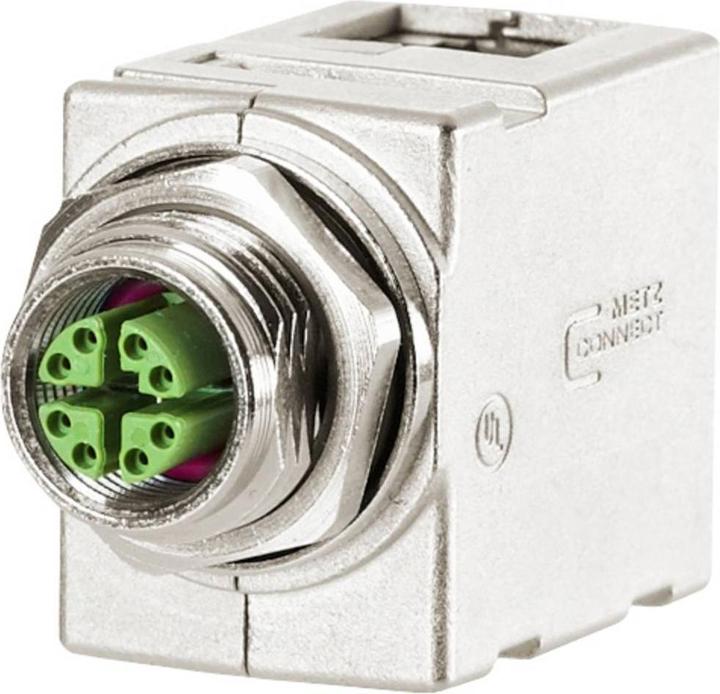 Image du produit Elbro CONNECT Connecteur M12 codé en X sur RJ45, coudé à 90 (Raccord réseau)