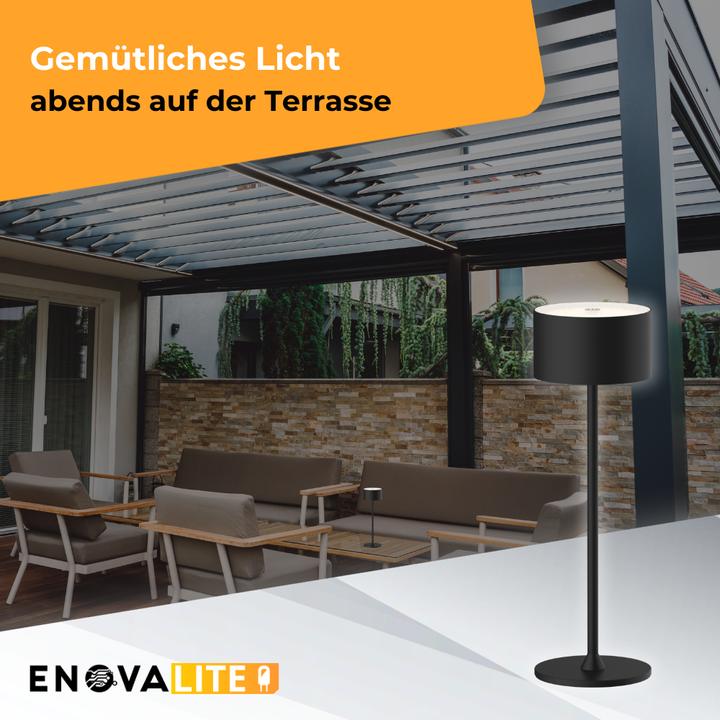 Produktbild Enovalite LED-Akku-Tischleuchte, ELED700400, EEK: D dimmbar, CCT, schwarz (150 lm)