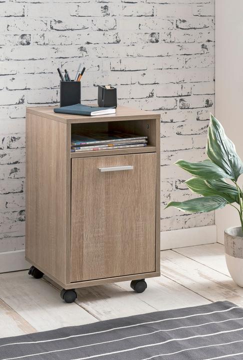 Produktbild FineBuy Rollcontainer Holz furniert Braun