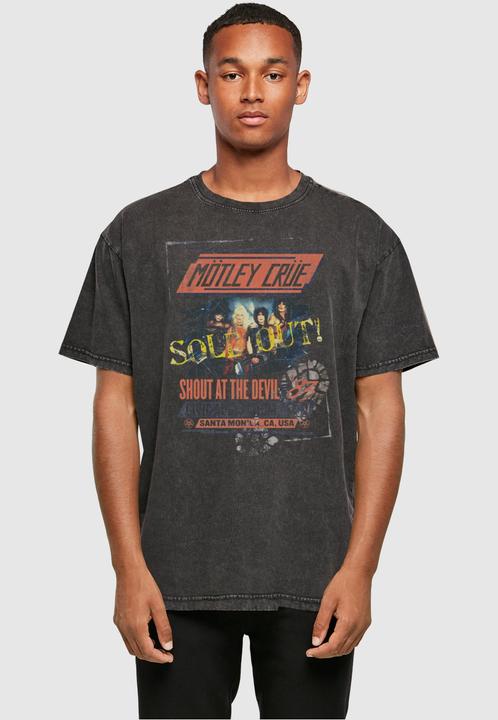 Actual product image Merchcode Motley Crue - SATD Tour Acid Washed Heavy Oversize Tee - 117025 (XS)