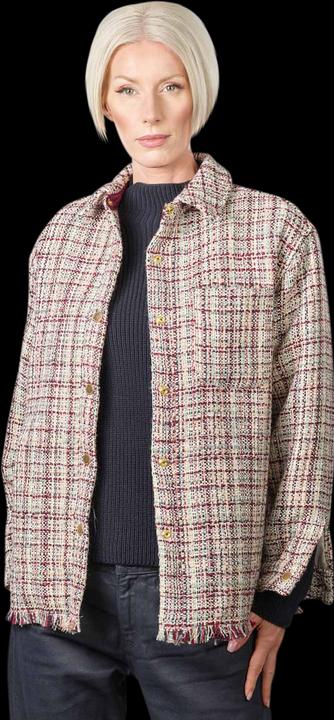 Scotch & Soda Glitter Tweed Shirt Jacket Ecru Lurex Melange