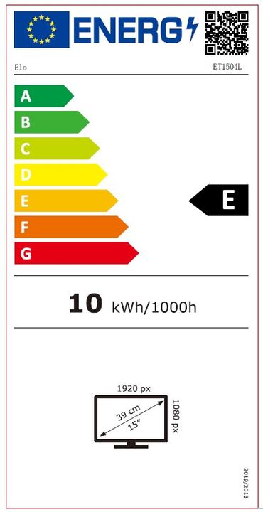 Energie-Label ēlo ET1504L-2UWA-1-BL-G ELO 1504L (1920 x 1080 Pixel, 15.60")