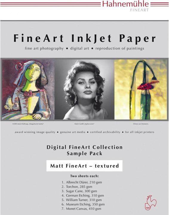 Actual product image Hahnemühle Digital FineArt A 4 Testpack matt, textured (350 g/m², A4, 14 x)