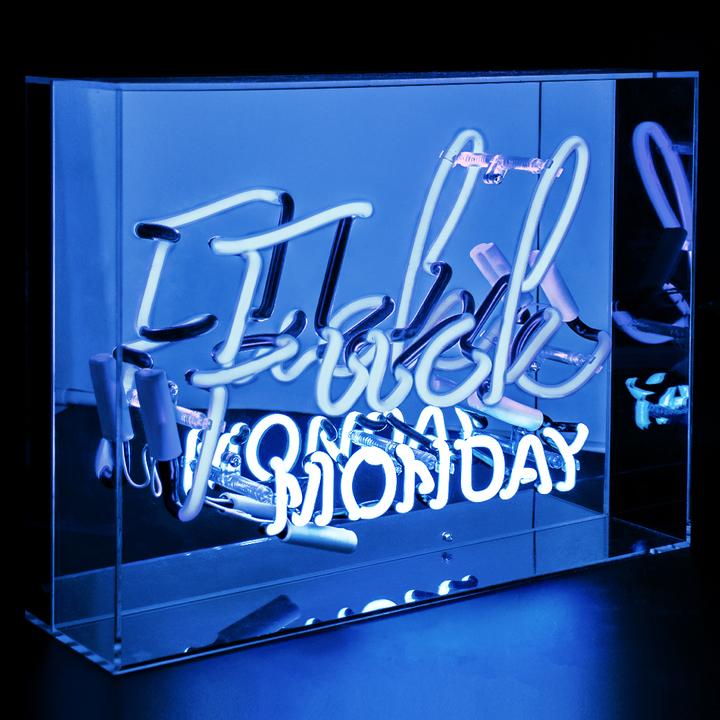 Produktbild Locomocean Grosse Acryl-Box Neon - F*ck Monday blau