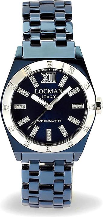 Locman Italy Damenuhr Stealth mit Diamanten 0,51 ct. blau Ref.0204DB (Analoguhr, 33 mm)