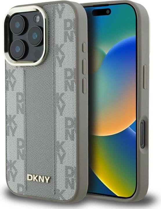 Actual product image DKNY Case Checkered Pattern Magsafe for iPhone 16 Pro beige (Apple iPhone 16 Pro)