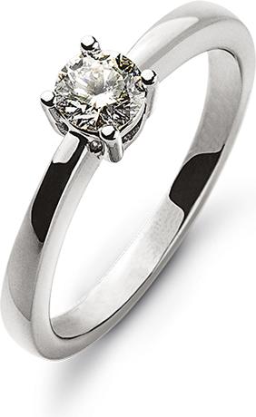 Natsumi Schmuck Diamantring Weissgold 18K/750 0.25 ct H si (50, 750/18 K Gold)