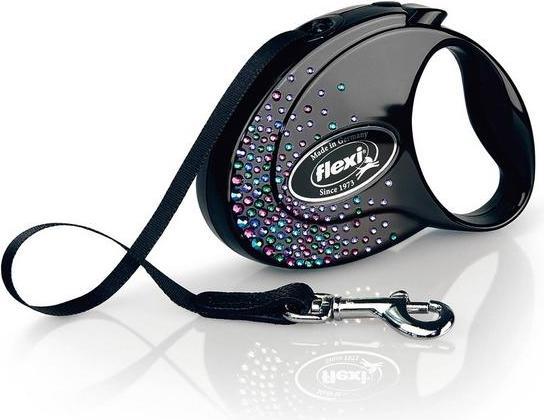 Actual product image Flexi Glam Splash Mystic with Swarovski crystals S - Dog Retractable Leash - 3 m - Black (S, Dog, General)