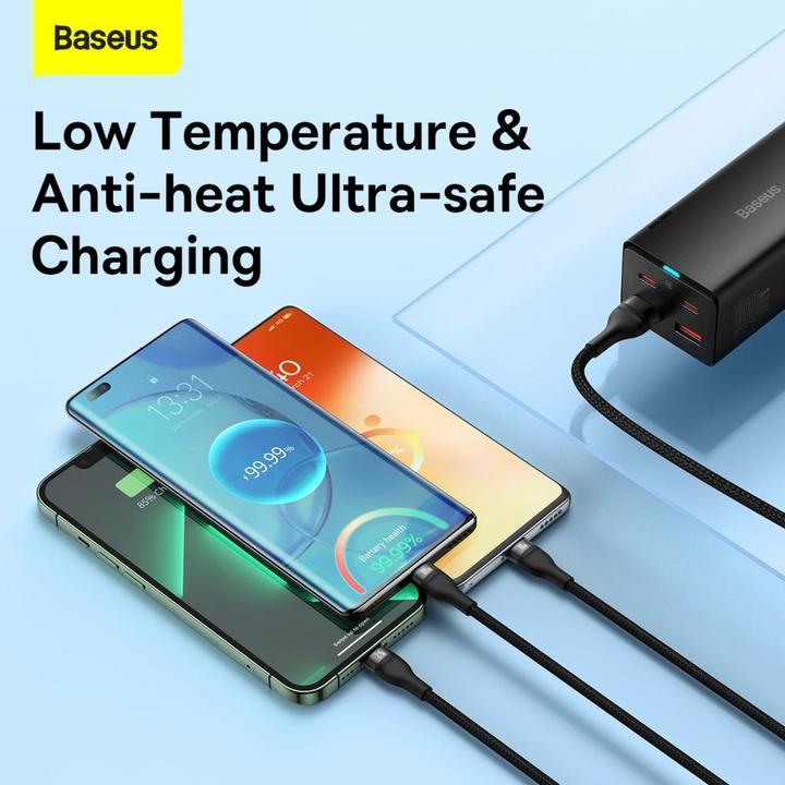 Immagine prodotto Baseus Cavo USB 3in1 Serie Flash, USB-C + micro USB + Lightning, 100W, 1,2 m (nero) (1.20 m, USB 3.2 Gen 1, 100 W)