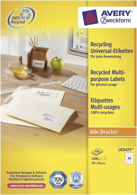 Produktbild Avery Recycling von Universaletiketten