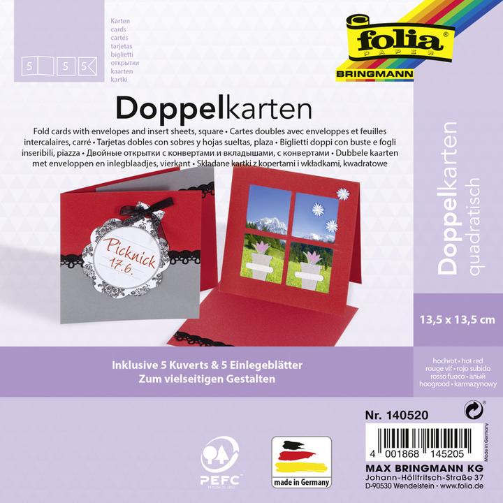 Produktbild Folia Doppelkarten quadratisch 220 g/m2 (220 g/m², 5 x)