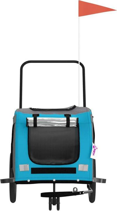 Produktbild VidaXL Fahrradanhänger Hunde Blau und Grau Oxford-Gewebe und