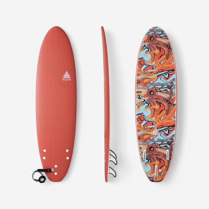 Image du produit Olaian Mousse pour planche de surf enfants et adultes 7' - 500 Soft orange (7')