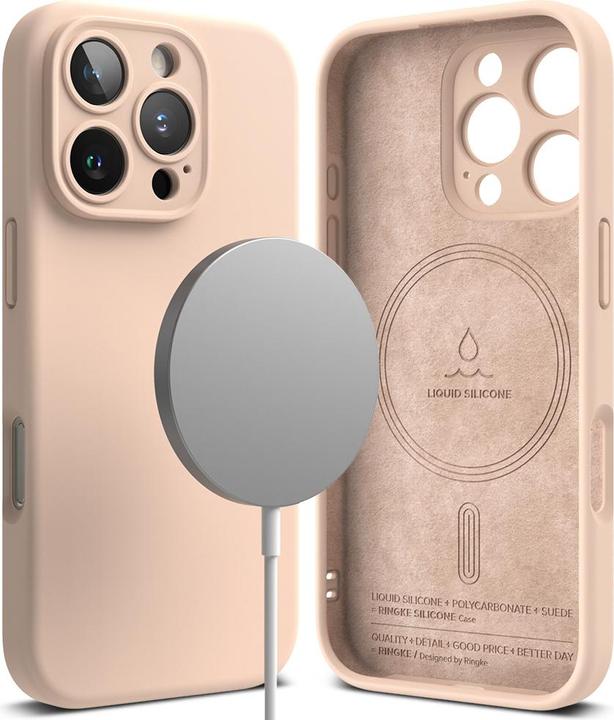 Immagine prodotto Ringke Custodia per iPhone 16 Pro SILICONE MAGNETICO SABBIA ROSA (Apple iPhone 16 Pro)