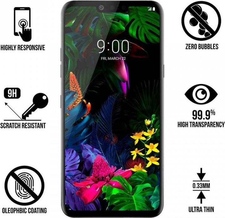 Immagine prodotto Screenguard LG G8S ThinQ Pellicola di vetro protettiva a schermo intero 2.5D 9H (1 Pezzo/i, G8s ThinQ)