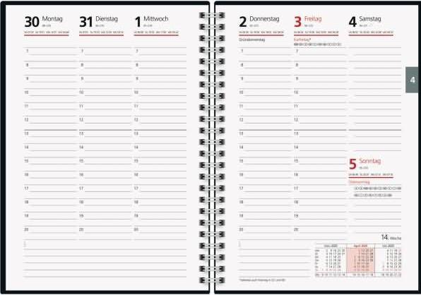 Immagine prodotto rido/idé 7021102305 Calendario modello futura 2 (2025)| 2 pagine = 1 settimana| A5| 160 pagine| PP (A5, Tedesco)