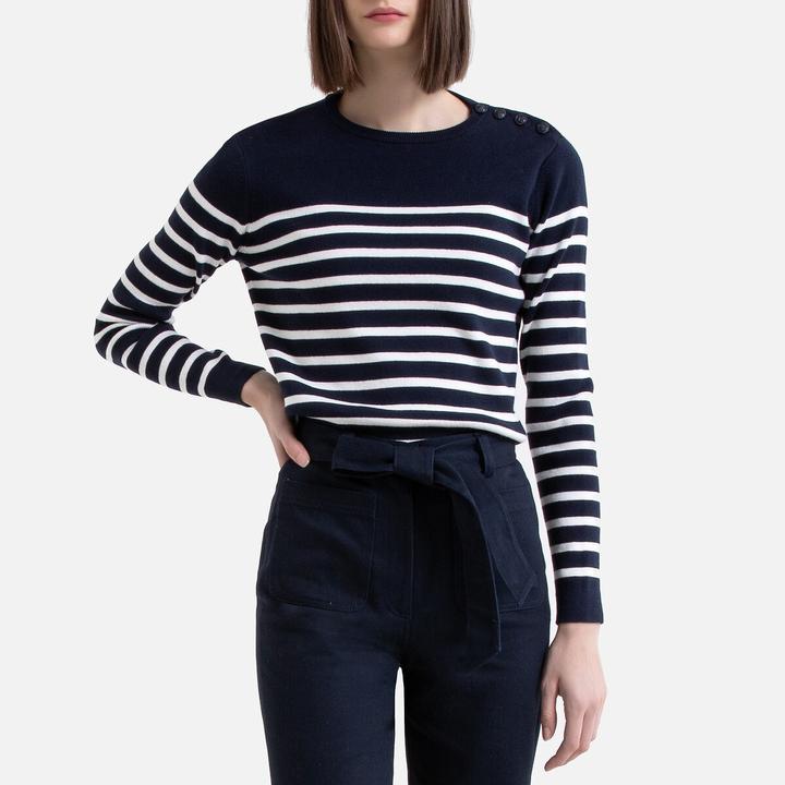 Produktbild La Redoute Collections Matrosenpullover aus Bio-Baumwolle (S)