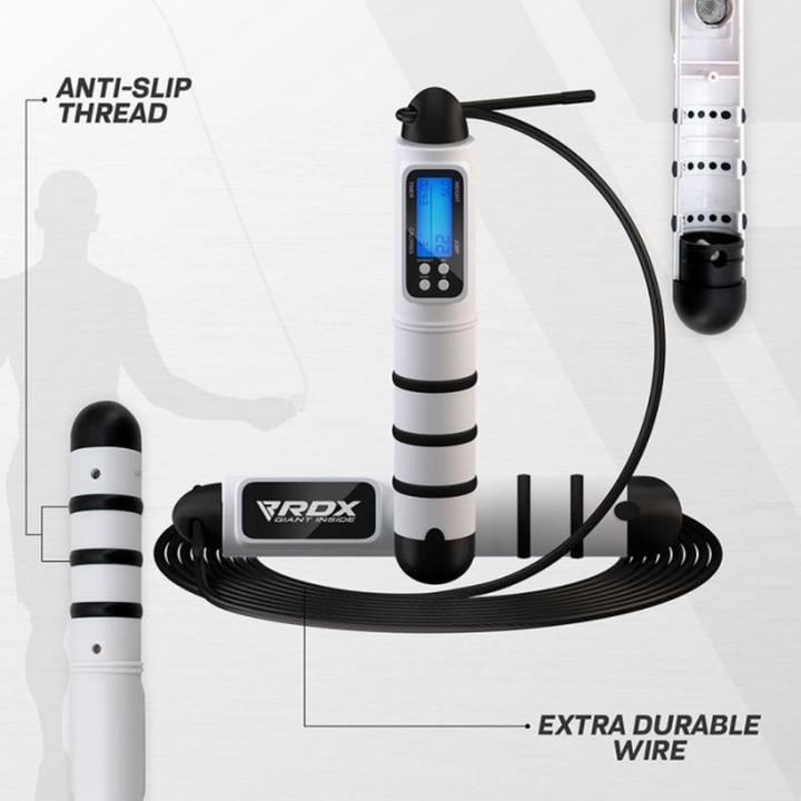 Produktbild Rdx Digitaler Kalorienverbrauch & Workout Zähler 3m10 Verstellbares Springseil (304 cm)