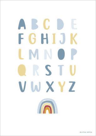 Produktbild Little Dutch Poster A3 Regenbogen/ABC blau