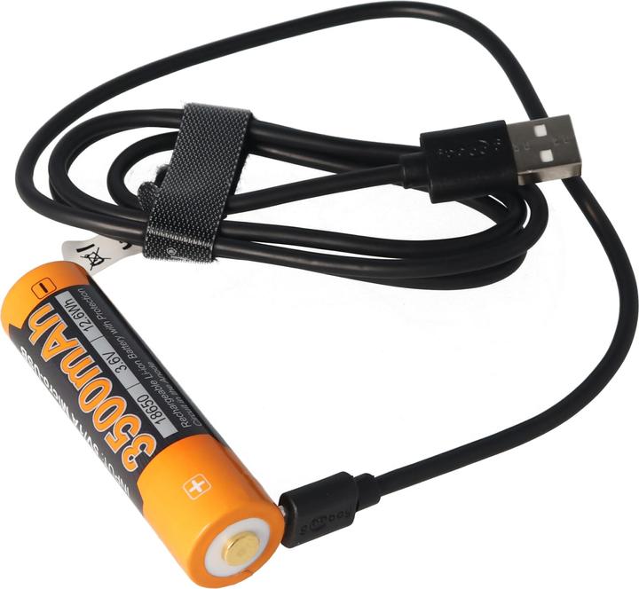 Actual product image Fenix Akku 18650 geschützt mit USB Ladefunktion, mit AccuSafe