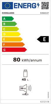 Label énergétique Everglades BAR COOLER EVBA0107 (45 l)