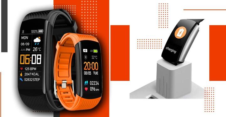 Produktbild Giewont Fit&GO Duo GW200-9 Smartband – Schwarz + Orangefarbenes Power-Armband