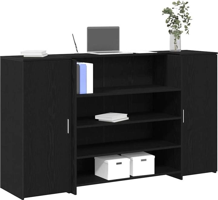 Actual product image VidaXL Reception counter black oak look 180x50x103.5cm wood-based material