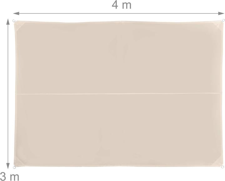 Actual product image Relaxdays Beige Rectangular Awning (400 x 300 x 0.5 cm)
