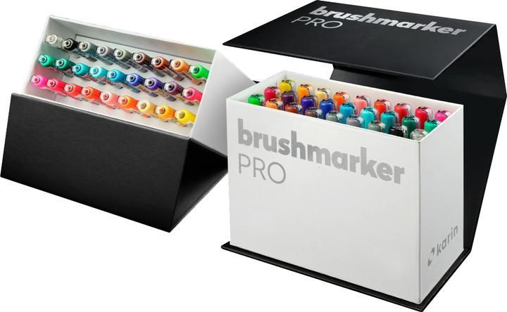 Produktbild Karin Brush Marker Pro Mini Box (M, Magenta Red, Cerise, Soft Peach, Gold, Amber, Orange red, Red, Canary, Almond, 27 x)