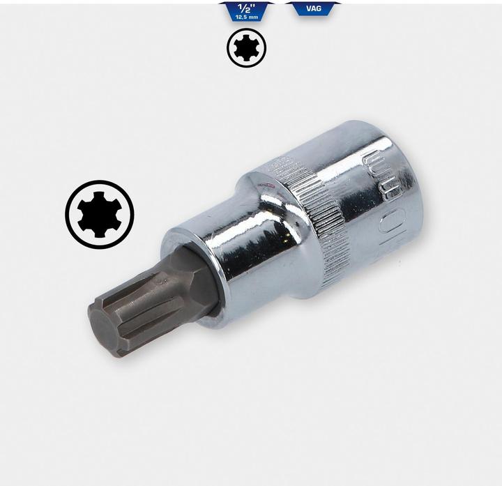 Image du produit Brilliant Tools Insert d’embout, 54 mm de long, entraînement quatre pans creux 12,5 mm (1/2") pour VAG Polydrive