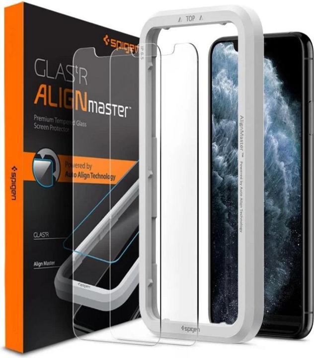 Actual product image Spigen Tempered Glass Alm Glas.Tr Slim 2-Pack Iphone 11 (2 Piece, Apple iPhone 11)