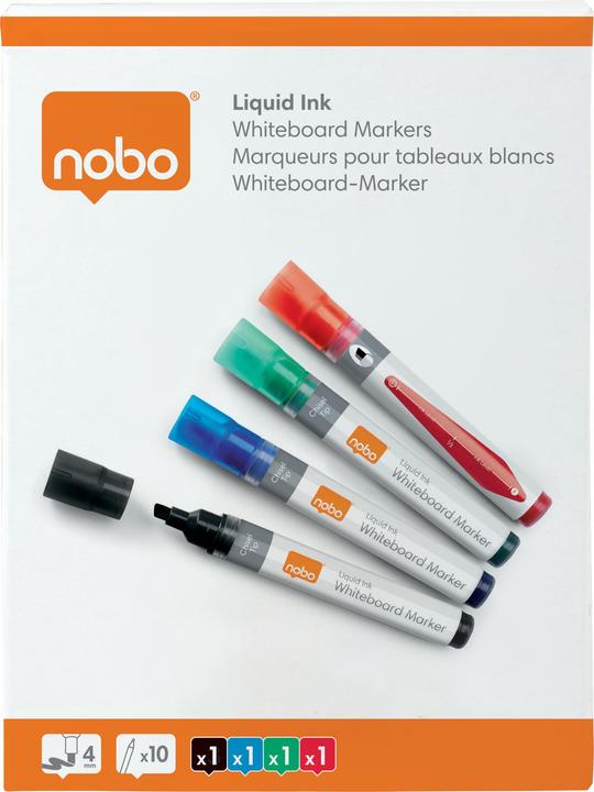 Actual product image Nobo 1902408 Whiteboard marker (Multicoloured, 3 mm, 4 x)